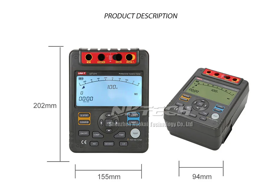 UNI-T UT511 1000 В мегомметром изоляции заземления низкое сопротивление тестер Мегаомметр диагностический инструмент хранение данных Автоматический диапазон