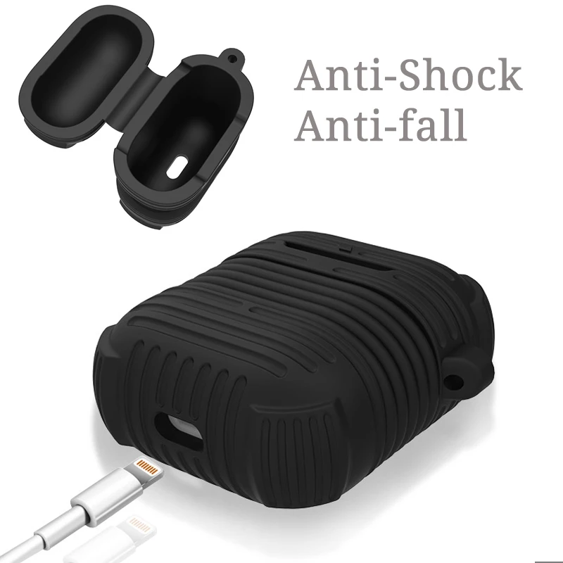 For AirPods Airpod Case 3 in 1 Silicone Cover Skin for Air Pod Funda Coque Wireless Chager Case for Apple Airpods 2 1 with Strap
