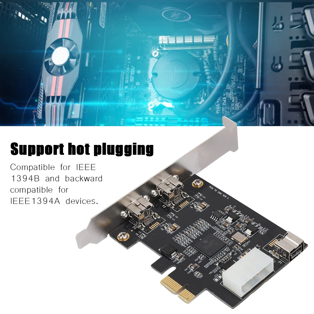 Горячая PCI E зарядное устройство с 3 usb-портами для 1394B Карта видеозахвата 800 Мбит/с Карта контроллера адаптера FireWire 800 PCIe PCI