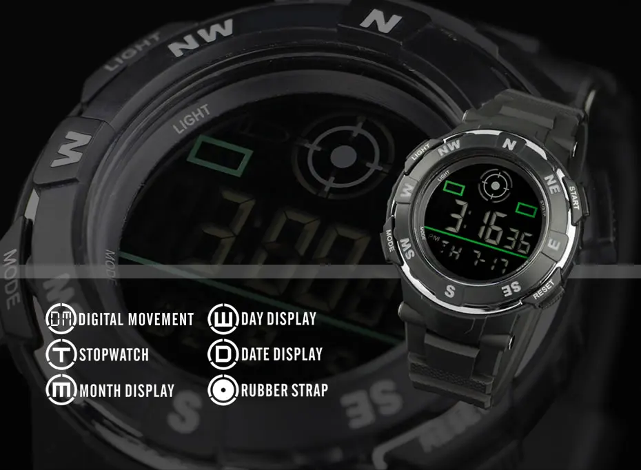 Армейские спортивные часы мужские цифровые светодиодный наручные часы мужские s часы лучший бренд класса люкс военные черные силиконовые армейские большие Relogio Masculino