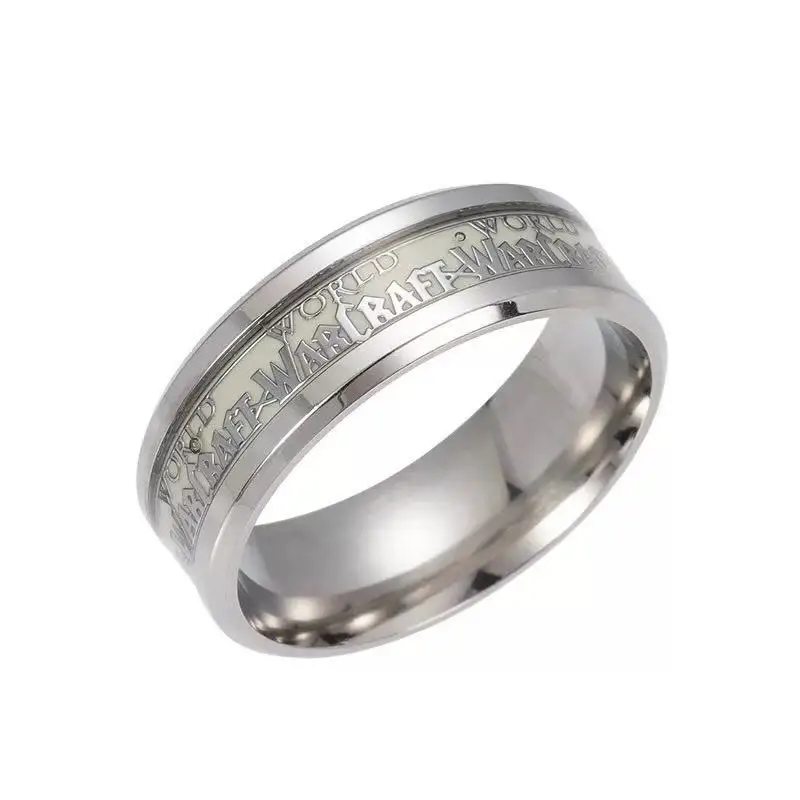 

Popular Game Stainless Steel Men Ring Gold Silver Color Fashion Punk Luminous Finger Rings Party Letter Jewelry Dropshipping