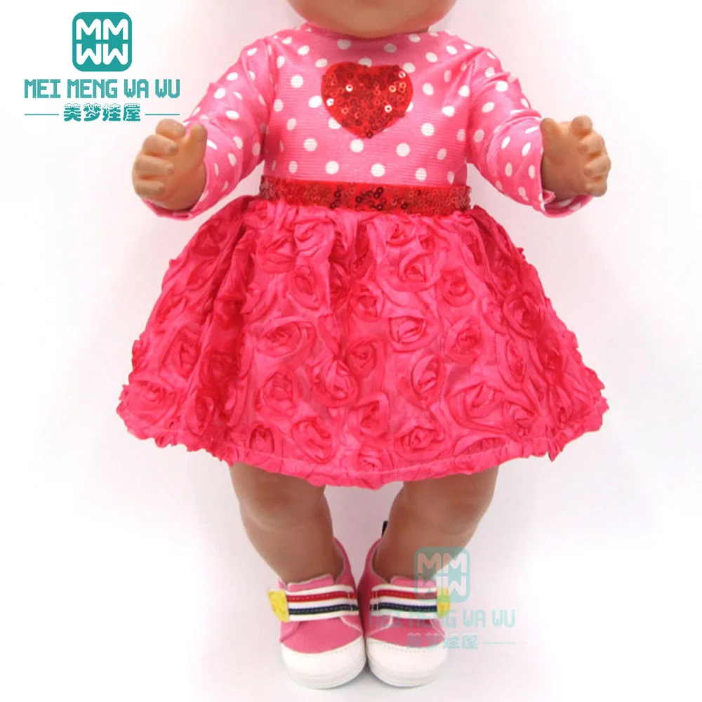 Одежда для куклы 43-45 см new born кукла аксессуары и американская кукла розовый платье для маленькой принцессы