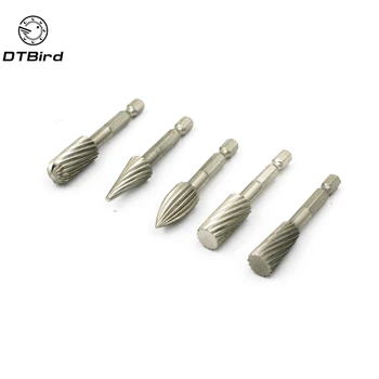 

Hard High Speed Steel New 5pcs Kit Rotary Files Rotation Rotating Grinding Head Polishing Wood Carving Knife Grinder Bit