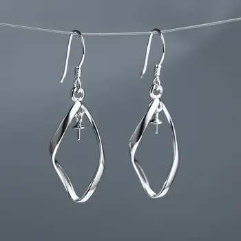 

Sterling Silver 925 Pearl or Round Bead 6-10mm Semi Mount Women Earrings Fine Jewelry Setting