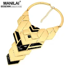 MANILAI Moda Vintage Maxi Collar de la Mujer Gargantillas Torques Collar Grande Declaración Joyería Collares y Colgantes Collares mujer