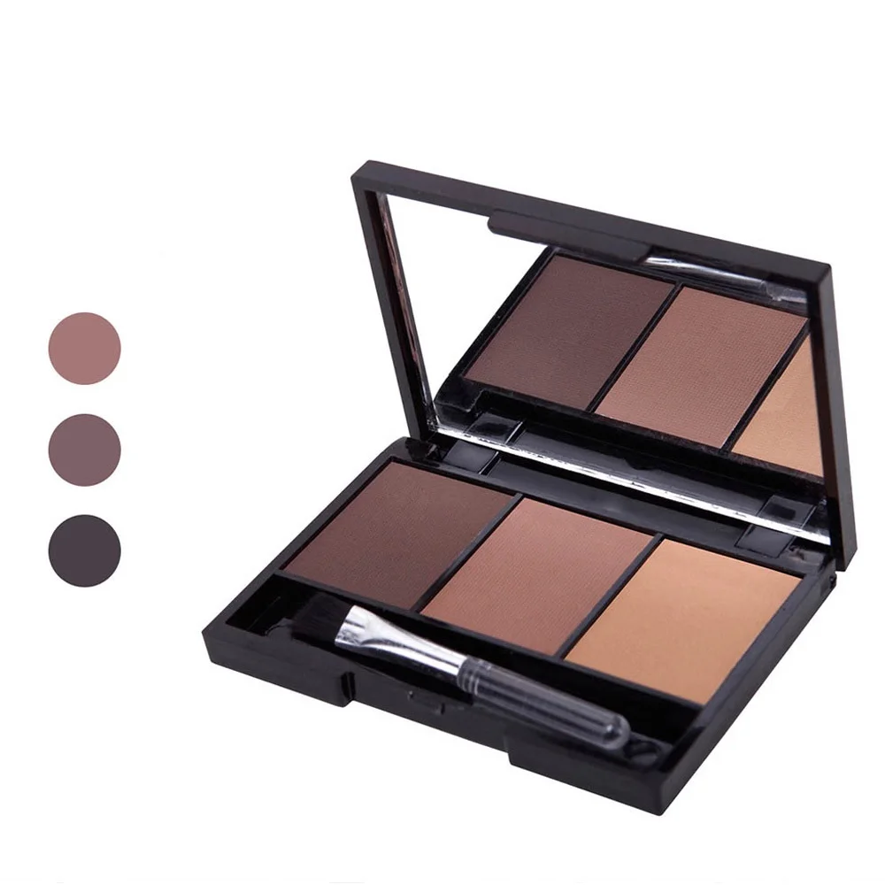 

New 3 Color Eyebrow Powder Palette Cosmetic Eye Brow Enhancer Long-lasting Waterproof Makeup Eye Shadow With Brush Mirror Kits