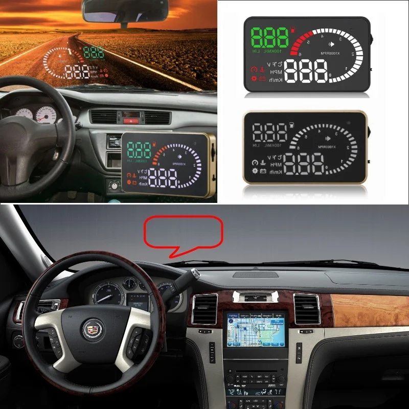 Автомобильный налобный дисплей для Cadillac Escalade SRX ATS CTS XT5 STS BLS Vehicle HUD Head up virial Display