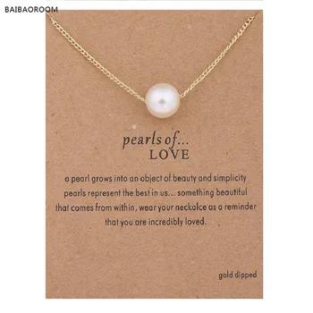 Hot sale imitation pearl of love gold plated Pendant Necklaces Clavicle Chains necklace Fashion Chain Necklace Women Jewelry