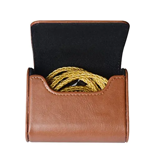 OKCSC In Ear Earphone Leather Case Bag Headphone Portable Box Headset Upgrade Cable Accessories Adapter Balance Plug Storage Bag