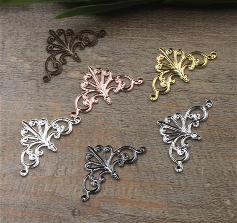32mm 20 x Silver Plated Filigree Butterfly Embellishment Charm Decoration Craft