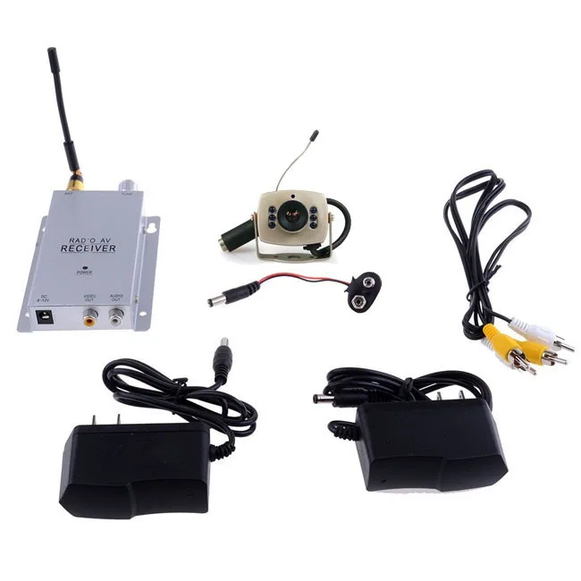 6 Led Night Vision 1.2G 380TV Lines Wireless Mini Camera + Receiver Combo Security CCTV Wireless Camera System Free Shipping