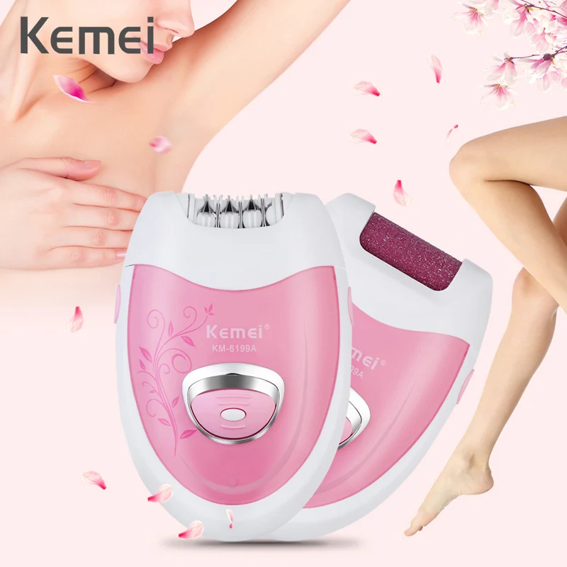 

Kemei Electric Shave hair lady's Epilator Grinding Feet Device Bikini Trimmer Professional Female Care hair removal D45