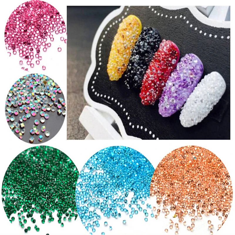 

1 pack 1.2mm Zircon Rhinestones 1000pcs Micro Rhinestones Mini Shiny Nail Art Rhinestones Nail Decorations