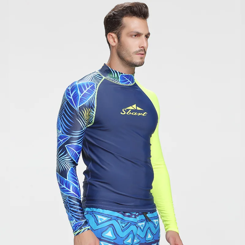 Sbart 1 шт. с принтом купальники rashguards футболки купальники мужские с длинным рукавом мужской парусный серфинг ВЕРХ КУПАЛЬНИКА DBO