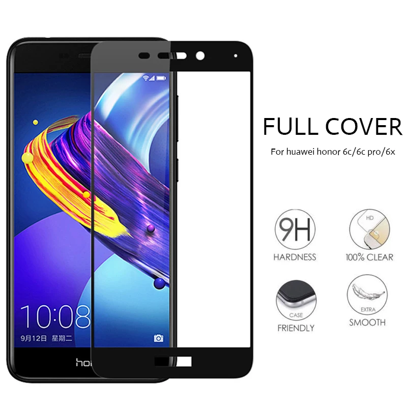 كامل غطاء الزجاج المقسى لهواوي honor 6 X 6C 6A 6 برو واقي للشاشة على Huaweel honor 6 ميلان X الجبهة المضادة للسقوط غلاس HD