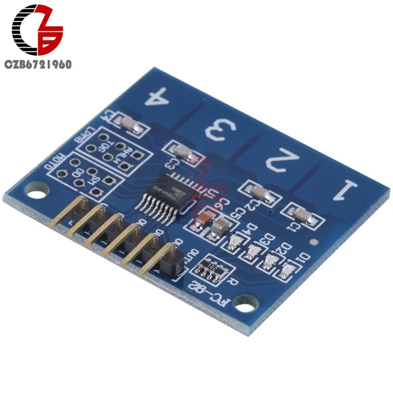 5 шт. 4-канальный цифровой емкостный сенсорный экран Сенсор модуль коммутатора кнопка для Arduino TTP224