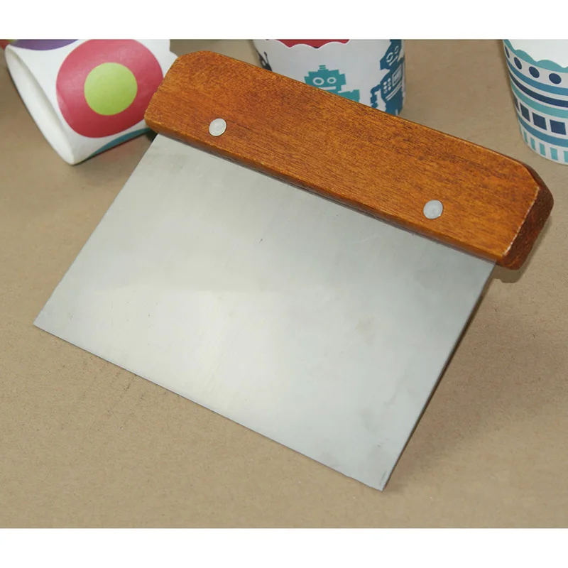  1 Pcs Durable Stainless Steel Pizza Dough Scraper Cutter Fondant Cake Baking Pastry Spatulas Cutter