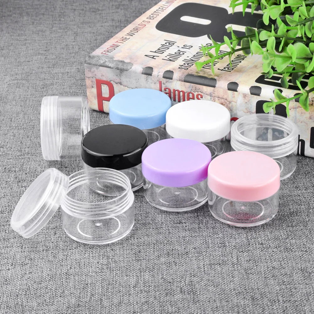 

5pcs 10g/15g/20g Empty Plastic Cosmetic Box Makeup Nail Art Bead Storage Container Portable Cosmetic Cream Jar Pot Round Bottle
