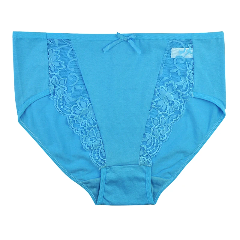 LOBBPAJA 6 PCS/lot Plus Size Women Underwear Cotton High Waist Solid Sexy Lace Ladies Panties Briefs Lingerie XXL 3XL 4XL