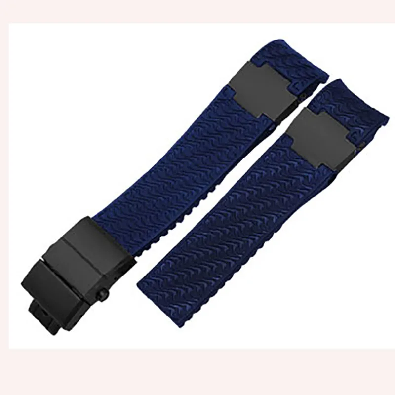 Водонепроницаемый резиновый ремешок 22 мм черный синий коричневый ремешок для часов Ulysse Nardin DIVER Мужские механические часы аксессуары без застежки - Цвет ремешка: 5