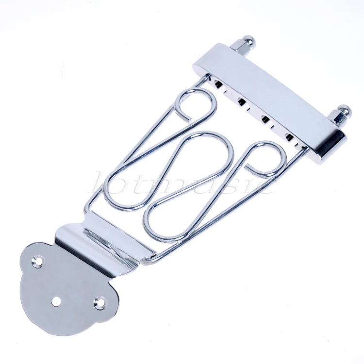 2Pcs Birdland style Archtop Tailpiece Bridge Chrome For Bass Jazz