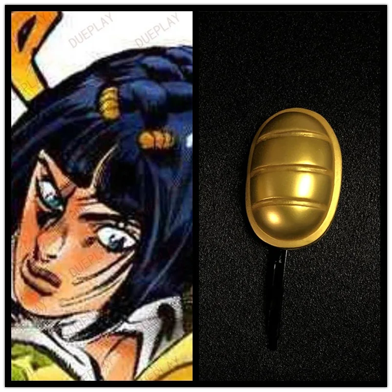 

1 Pair JoJo's Bizarre Adventure Golden Wind Bruno Bucciarati Cosplay Headwear Gold Hairpins Bobby Pin Cosplay Props Handmade