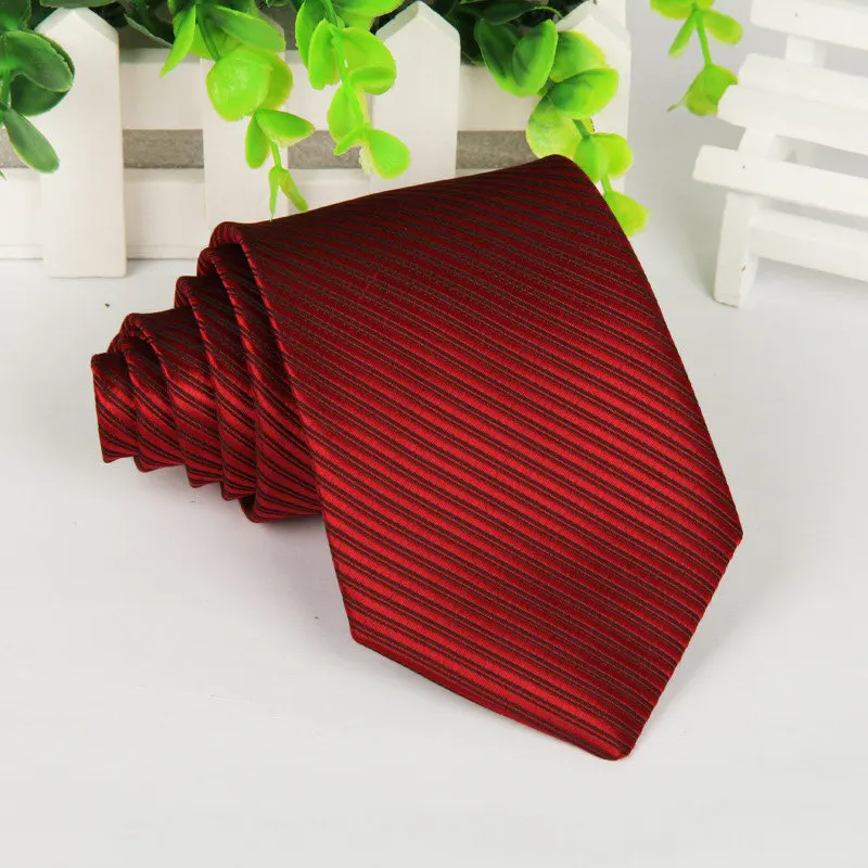 Wine red 20 стиль бренд шелк шеи галстук для мужчин сплошной черный 8 см тонкий формальные социальный событие зеленый свадьба платье галстуки мужской красный - Цвет: Wine red