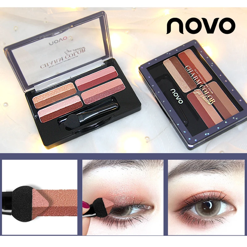 

NOVO 8 Colors Gradient Matte Glitter Eyeshadow Palette Set Makeup Eye Shadow Powder Pallete Make Up Pigment Beauty Cosmetic