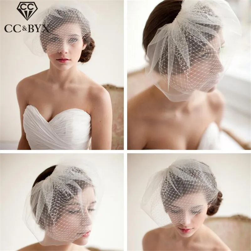 CC Ювелирная вуаль головные уборы для невесты, подружки невесты, свадебные аксессуары для волос для женщин, для подружек невесты, ручная работа, для вечеринки,, белый цвет, V201