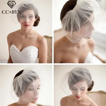 

CC Jewelry Veil Hats Bridal Bridesmaids Wedding Hair Accessories For Women Bridesmaids Handmade Party Free Shipping White V201