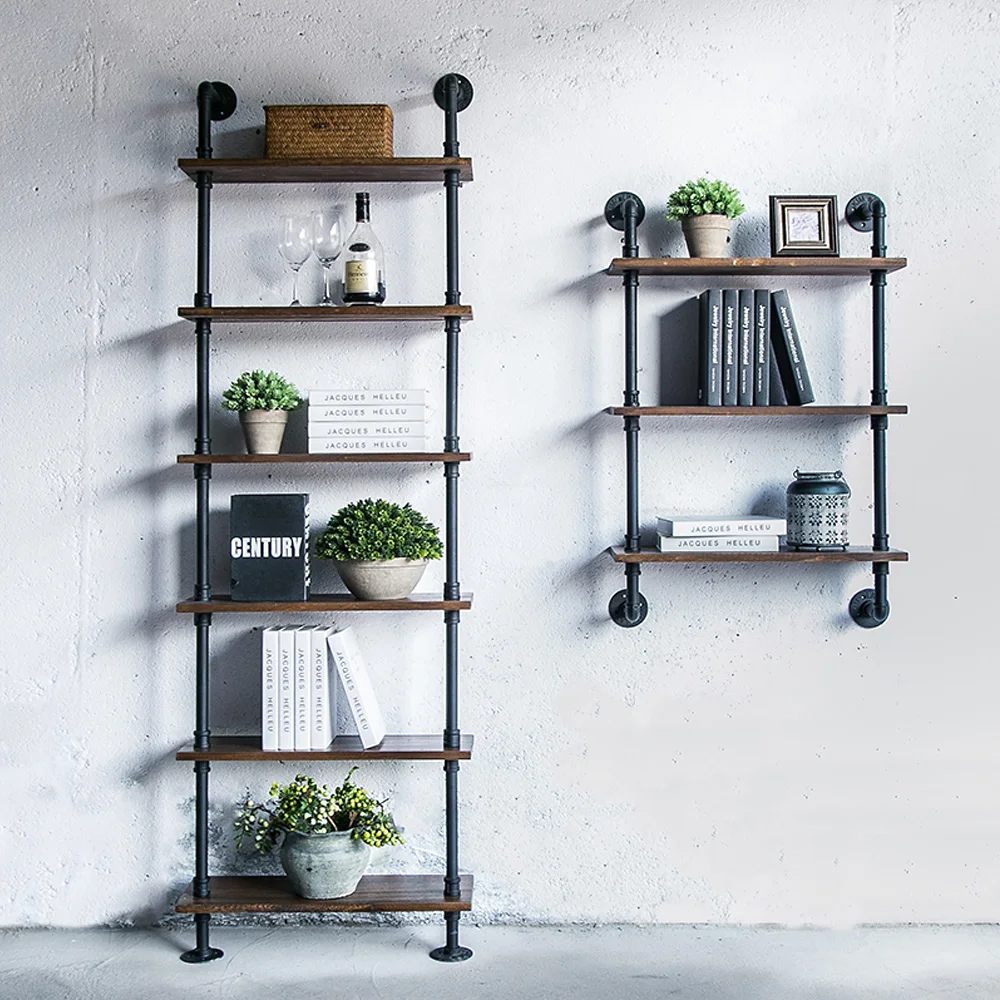 Verwonderend 3 Tier Industriële Ijzeren Pijp Muur Planken Houten Planken DIY WQ-22