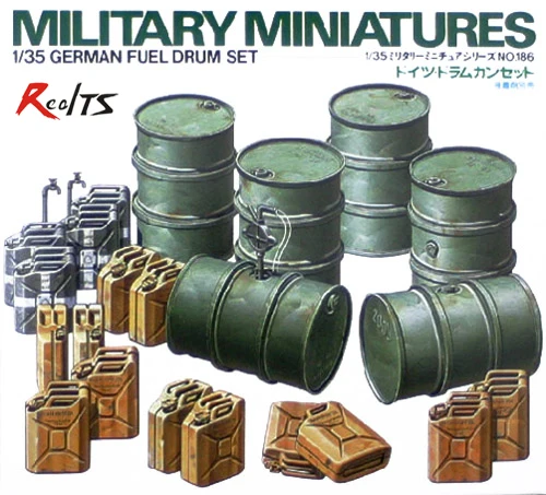 RealTS Tamiya 35186 WWII German Fuel Drum Set 1/35 Scale Plastic Model Kit