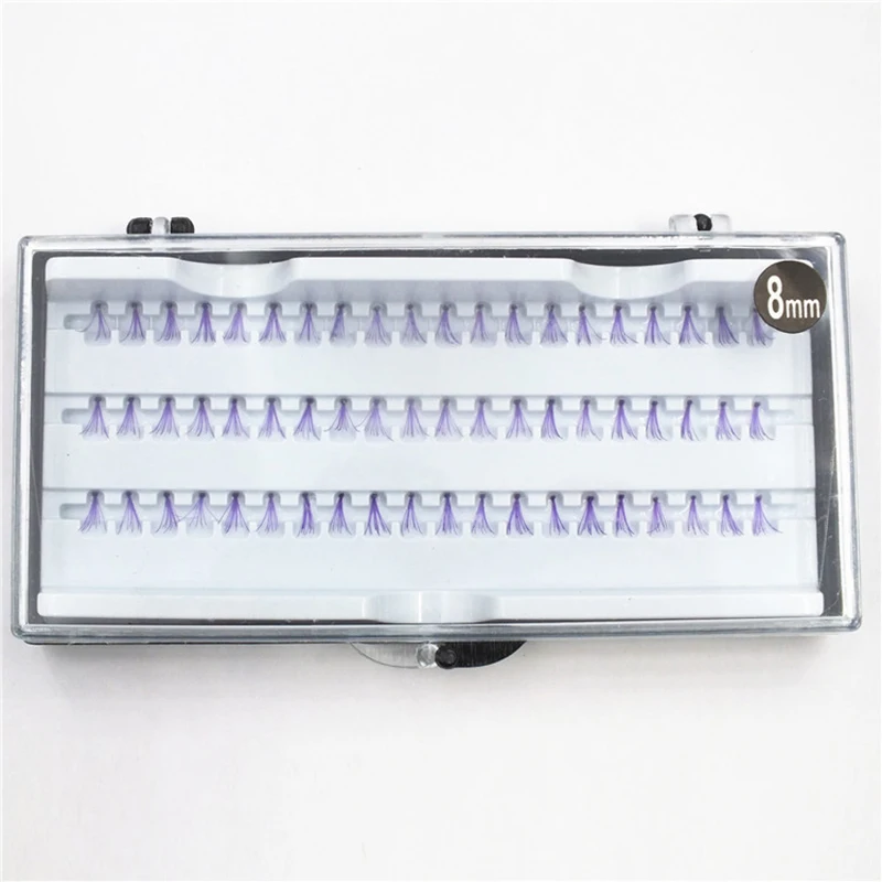 

60PCS 0.07C 5P Natural Soft Coloful Lashes Red Purple Blue Color Cluster Eyelashes Eyelash Extension Makeup Tools
