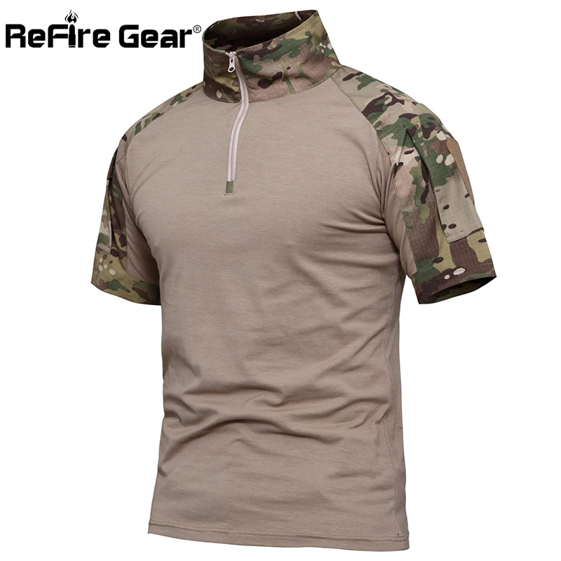 Летняя камуфляжная Военная футболка ReFire Gear Мужская дышащая армейская