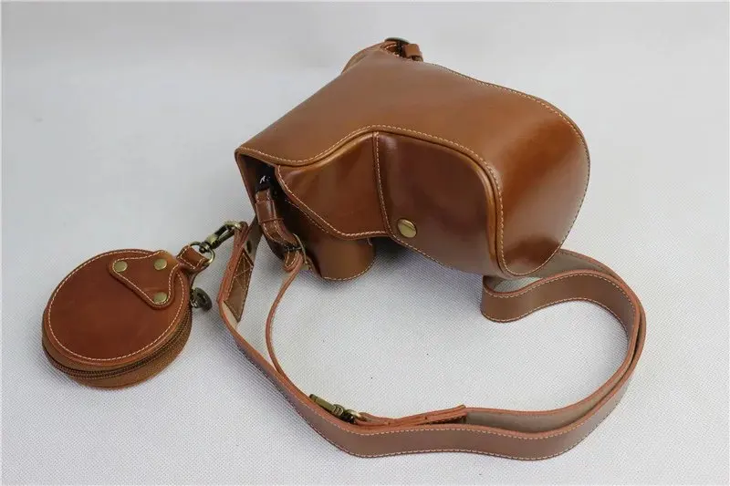 brown Камера видео сумка PU чехол для sony A6500 Камера с 16-70 мм или фирменнй переходник для объектива Canon 18-55 мм объектив мешок с нижним Батарея открытие - Цвет: brown