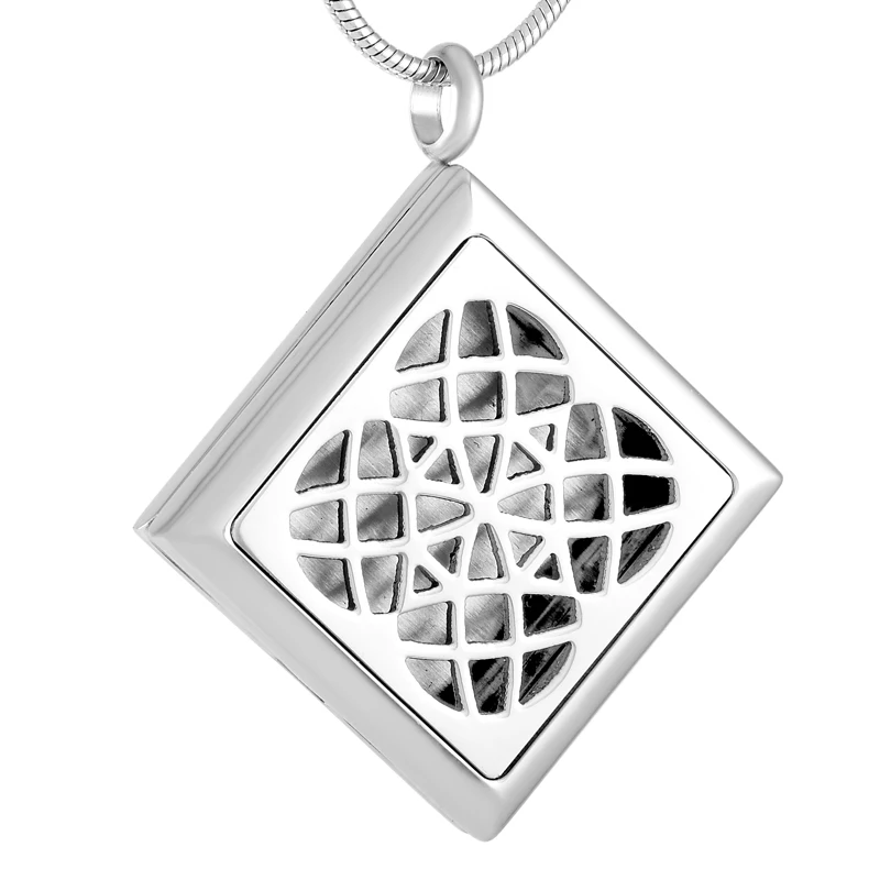 MJP0019 316L Stainless Steel Essential Oil Diffuser Perfume Square Locket Pendant Necklace Aromatherapy With Free Pads |