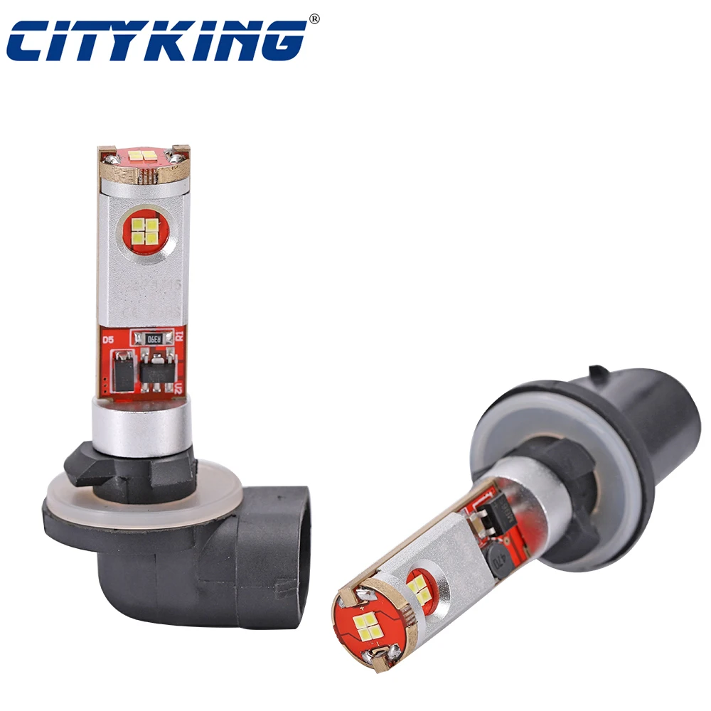 50pcs Car led H27 881 880 Led 12 led csp led Car Fog Lamp White AUTO