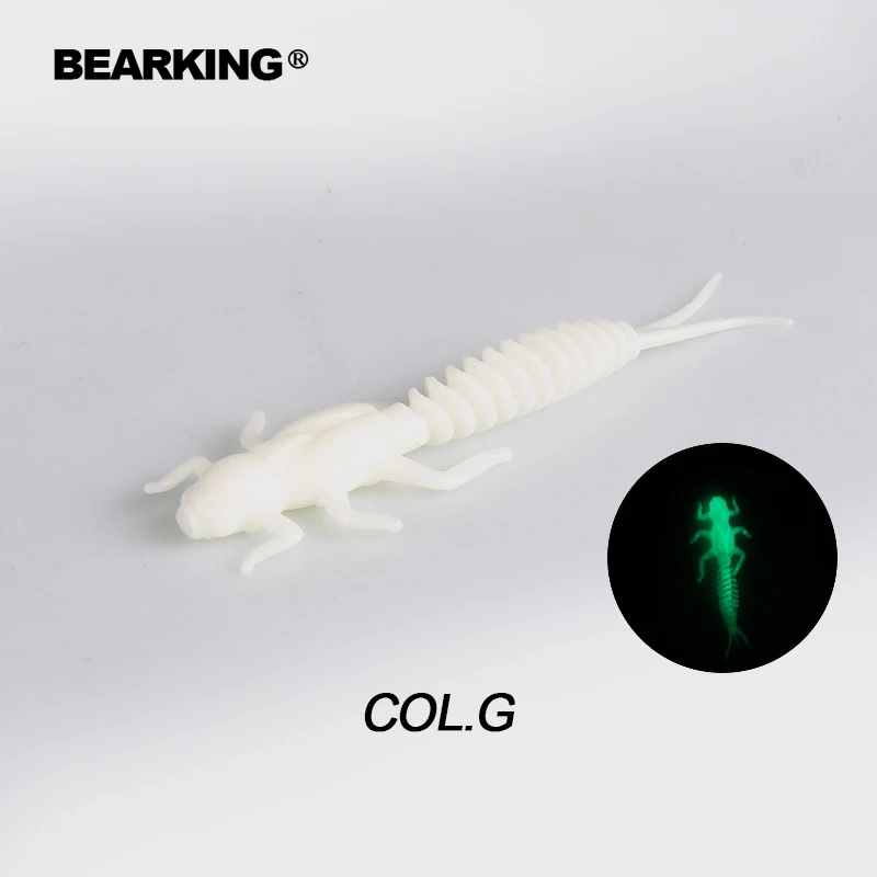 COL.G BEARKING, новинка, личинка, мягкие приманки, 50 мм, 60 мм, для рыбалки, искусственные приманки, силиконовые, для окуня, для щуки, гольян, плавающая приманка, для джигинга, пластиковые приманки, червь - Цвет: COL.G