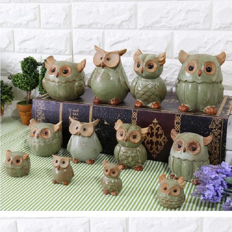 Vintage Home Decor Artesanato Ornaments Ceramic Decorative Manualidades Animal Owl Craft Wedding Gift 1PCS | Дом и сад