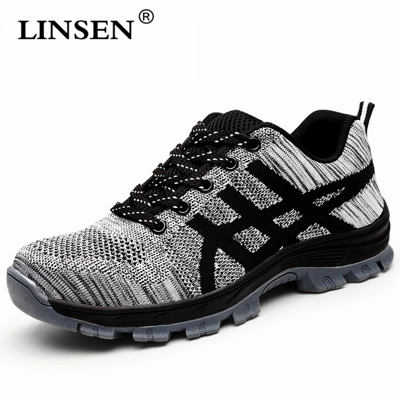 

Brand big size men casual breathable steel toe caps work safety shoes summer mesh anti-pierce building site worker security shoe