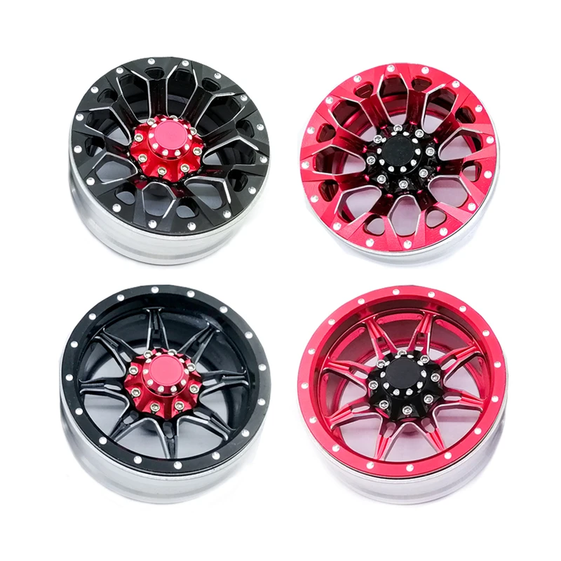 

4Pcs Aluminum Alloy 1.9 Beadlock Wheels Rims for 1/10 RC Crawler Axial SCX10 SCX10 II 90046 Traxxas TRX4 D90