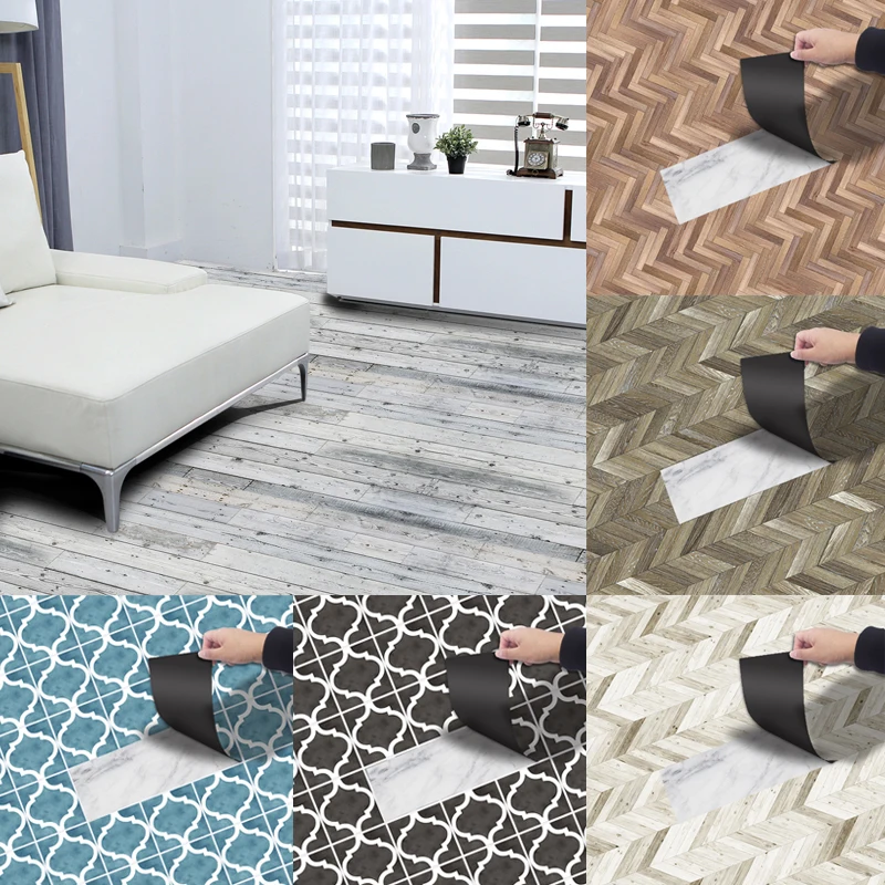 Roll Self Adhesive Tile Floor Wall Sticker PVC Home Bedroom Decor 20x300cm