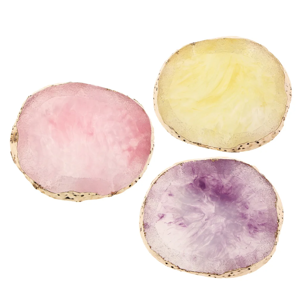 Resin Imitation Agate Nail Art Palette Drink Coaster Cup Mat Decor