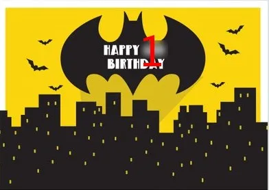 Пользовательские супергерой Бэтмен город горизонт мультфильм день рождения Фон Компьютерная печать вечерние фото фон