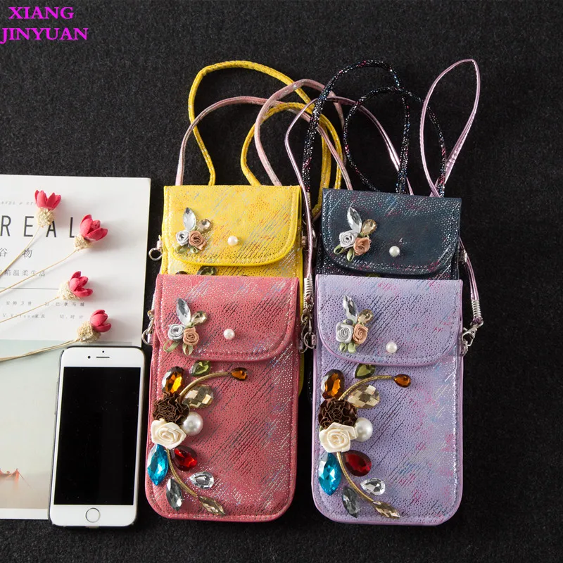 Сладкий цветочный девушка сумка 2018 Новый универсальный 5.5 дюймов карман для мобильного телефона Для женщин Мода PU шнек нулевой бумажник