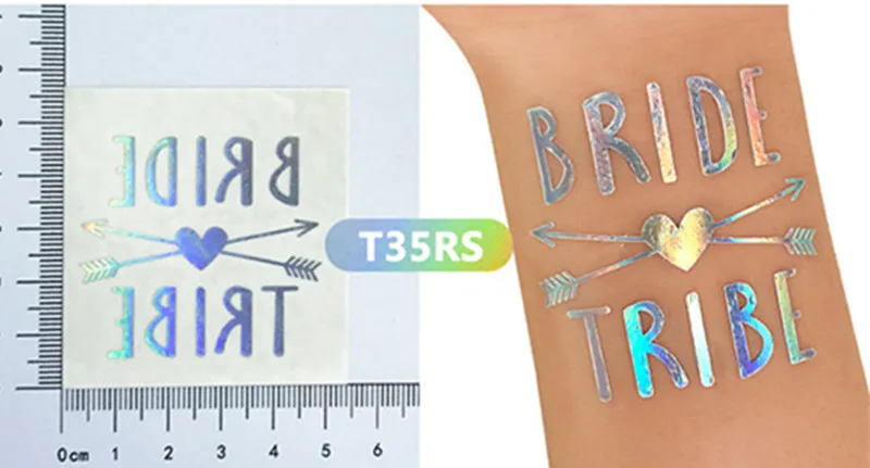 Свадебные украшения 10 шт. Команда Невесты, чтобы быть временными тату наклейки девичник свадебный душ подружки невесты команда курица Вечерние - Цвет: T35RS silver