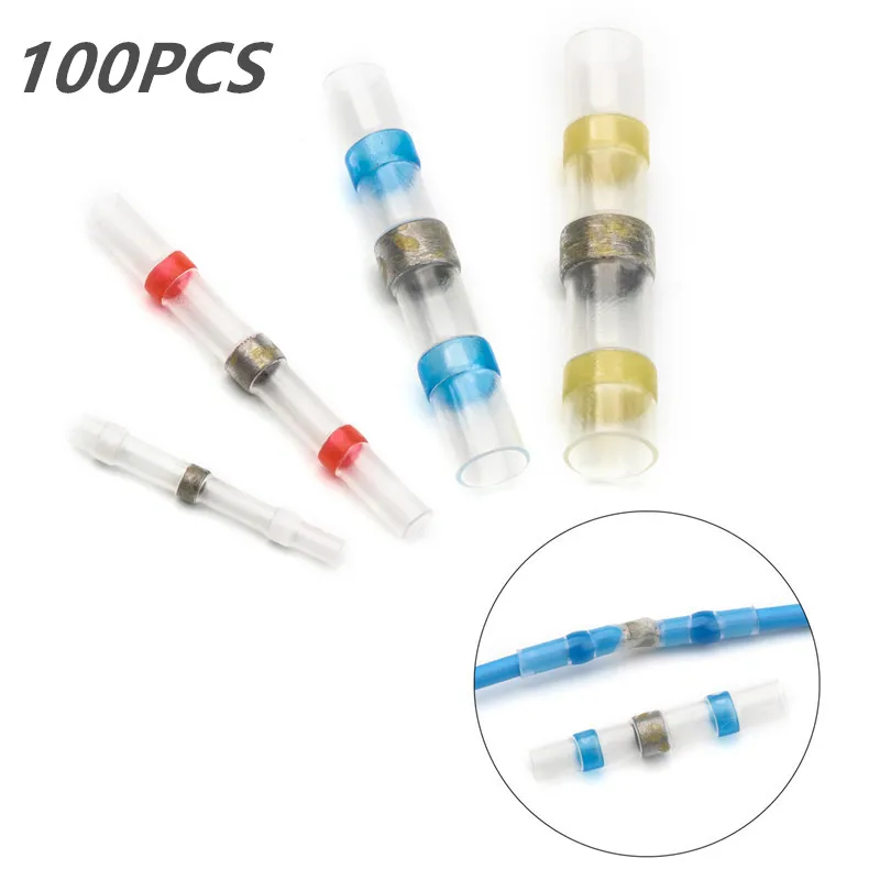 

YT Waterproof Insulation Multi-colors Welding Ring Connector 100PCS 4 Sizes Heat Shrinkable Terminals For Cable Wire Connection