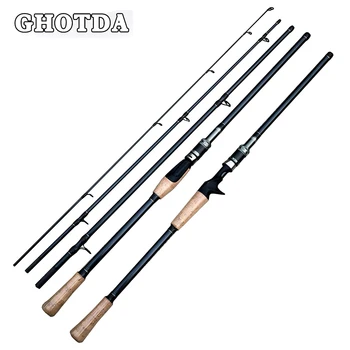 

GHOTDA Fishing Rod 2.1M 2.4M 2.7M 4 Section M Power Carbon Fiber Spinning/Casting Travel Rod 7-35g Fishing Tackle