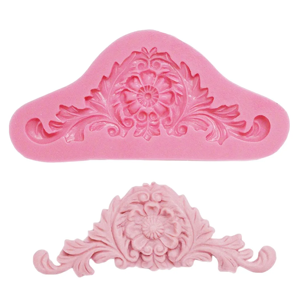 Шоколад 3D Baroque Crown DIY Sugarcraft Fondant Chocolate Silicone Cake Mold Decorating Tools Kitchen Baking Pastry Decor - Цвет: Шоколад