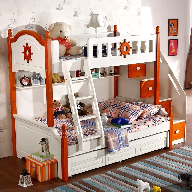 Special Offer Children Bed Double Bed Mediterranean Level Bed Cluster Youth Solid Wood Furniture Factory Direct Sales Special Offer Children Bed Double Bed Mediterranean Level Bed Cluster Youth Solid Wood Furniture Factory Direct Sales